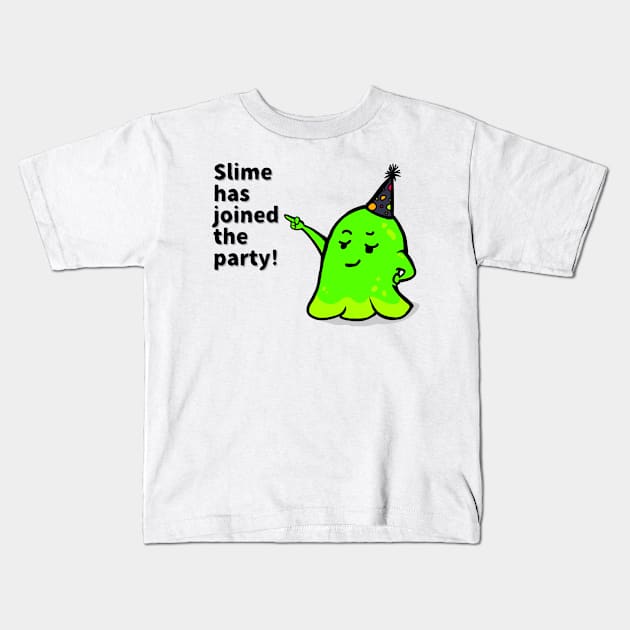 Party Slime Kids T-Shirt by RachelCantFocus